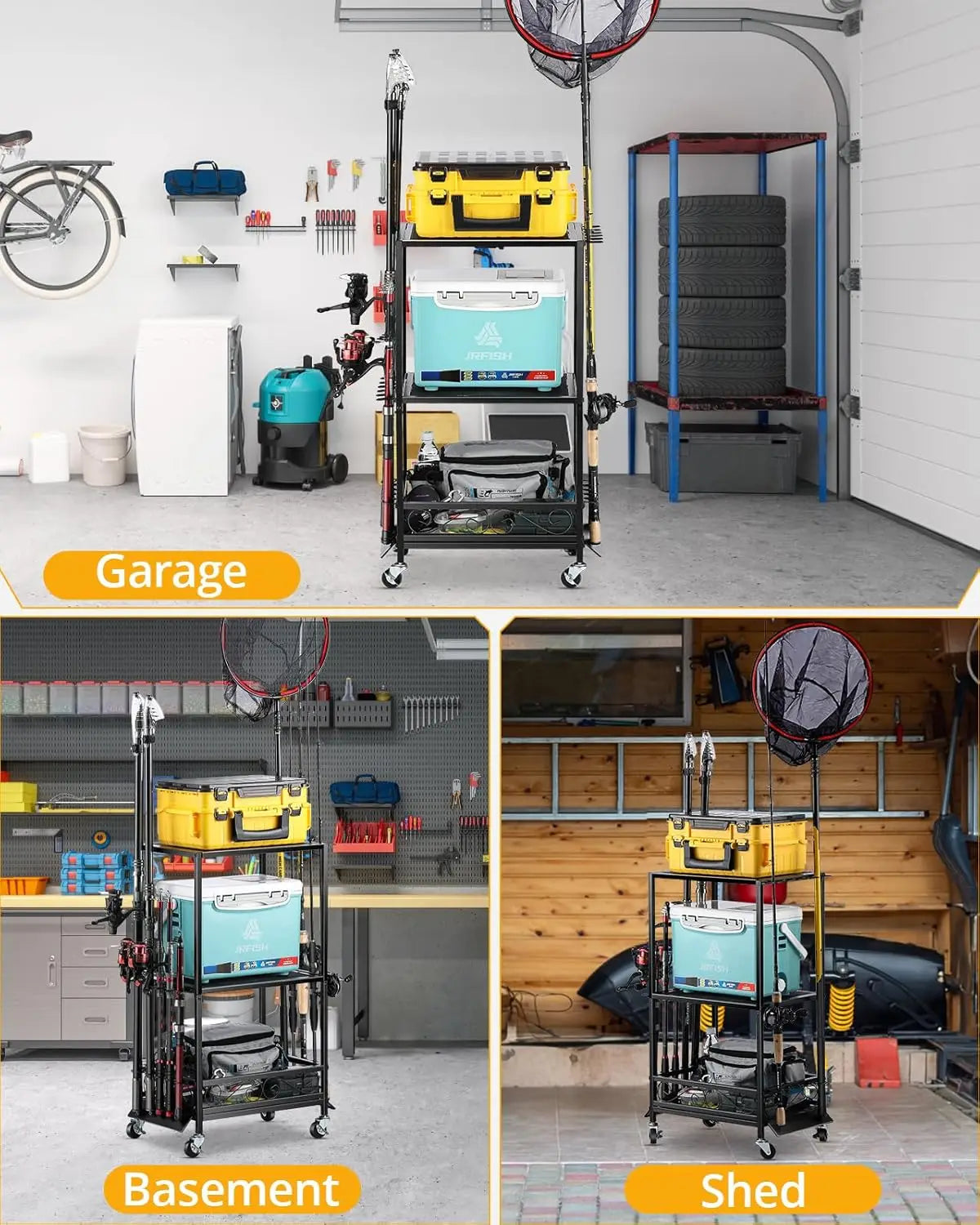 Fishing Rod Holder - Fishing Pole Rack for 10 Rods