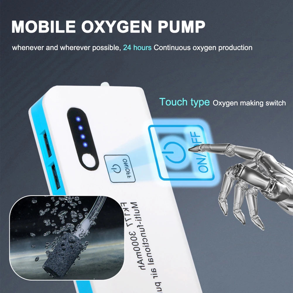 3000mAh Aquarium Oxygen Air Pump