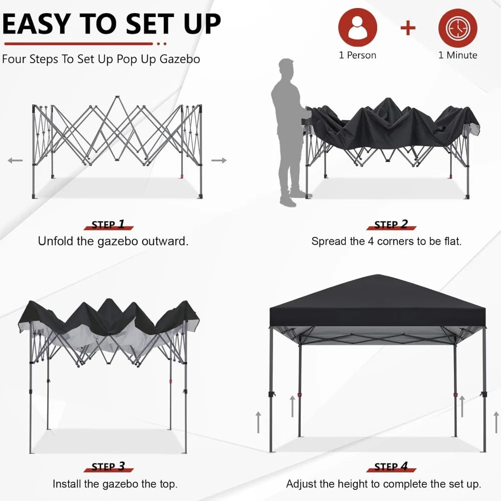 Durable Easy Pop Up Canopy Tent 10x10