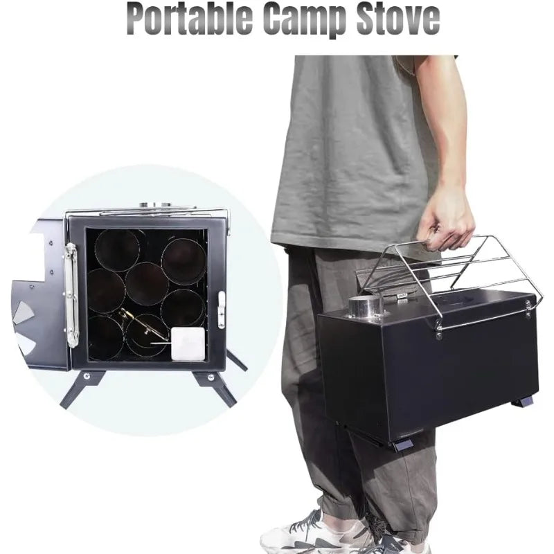 Tent Wood Burning Stoves Portable with Chimney Pipes