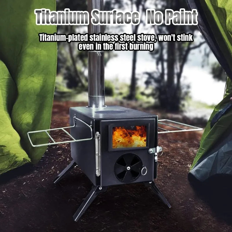 Tent Wood Burning Stoves Portable with Chimney Pipes