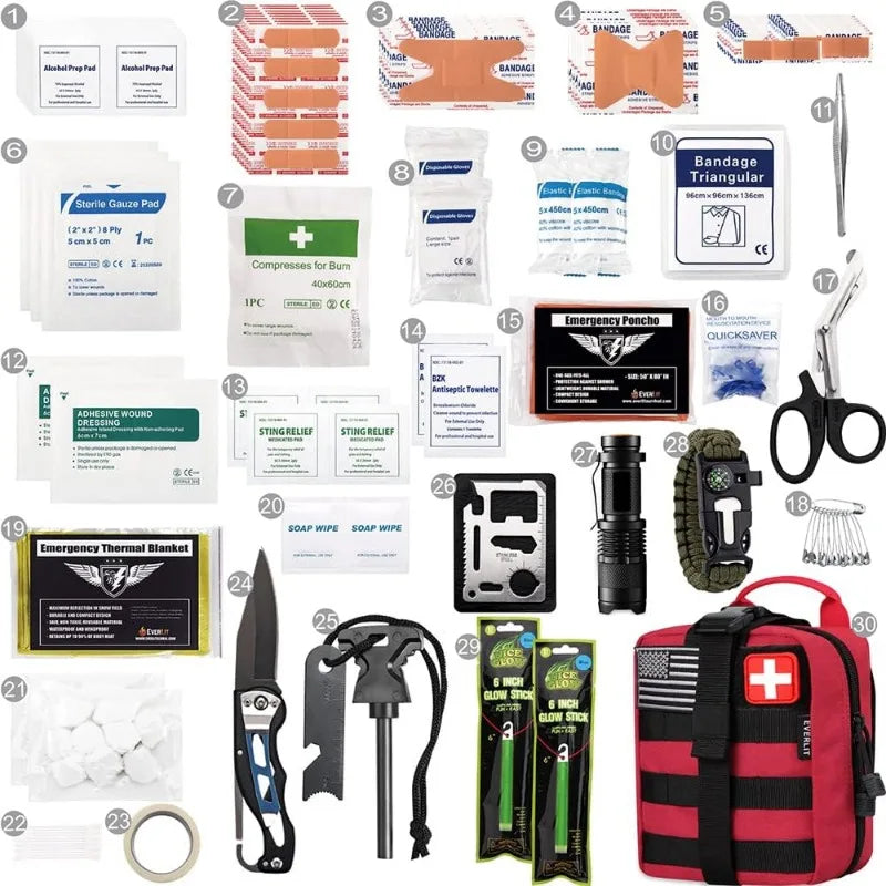 250 Pieces Survival First Aid Kit