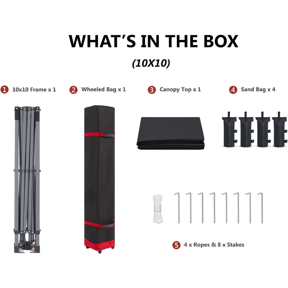 Durable Easy Pop Up Canopy Tent 10x10